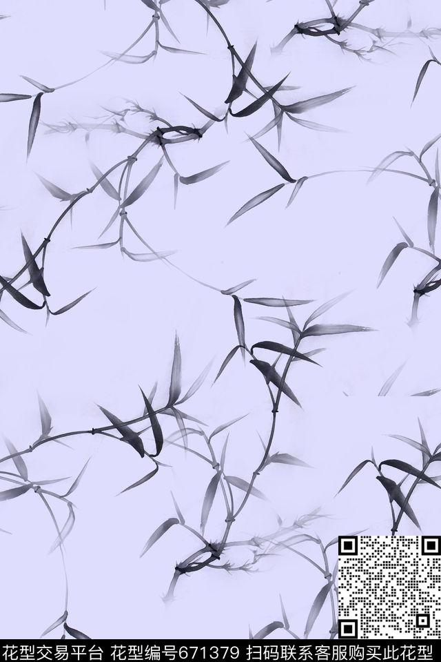 民族风中国风水墨数码印花华亿平台下载（图片编号: 671379） - 瓦栏（Walan）