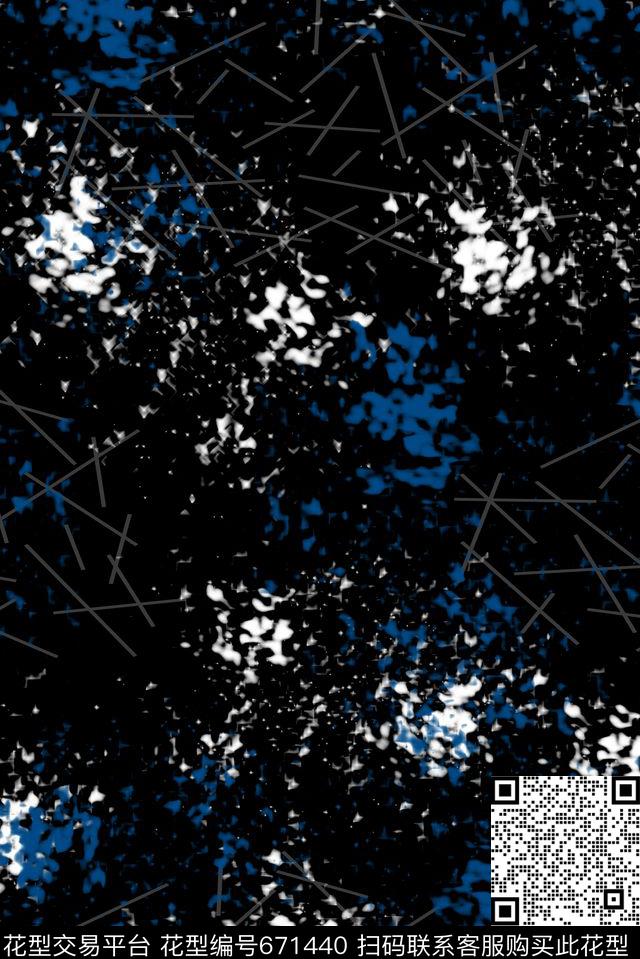 流行时尚创意泼墨数码印花华亿平台下载（图片编号: 671440） - 瓦栏（Walan）