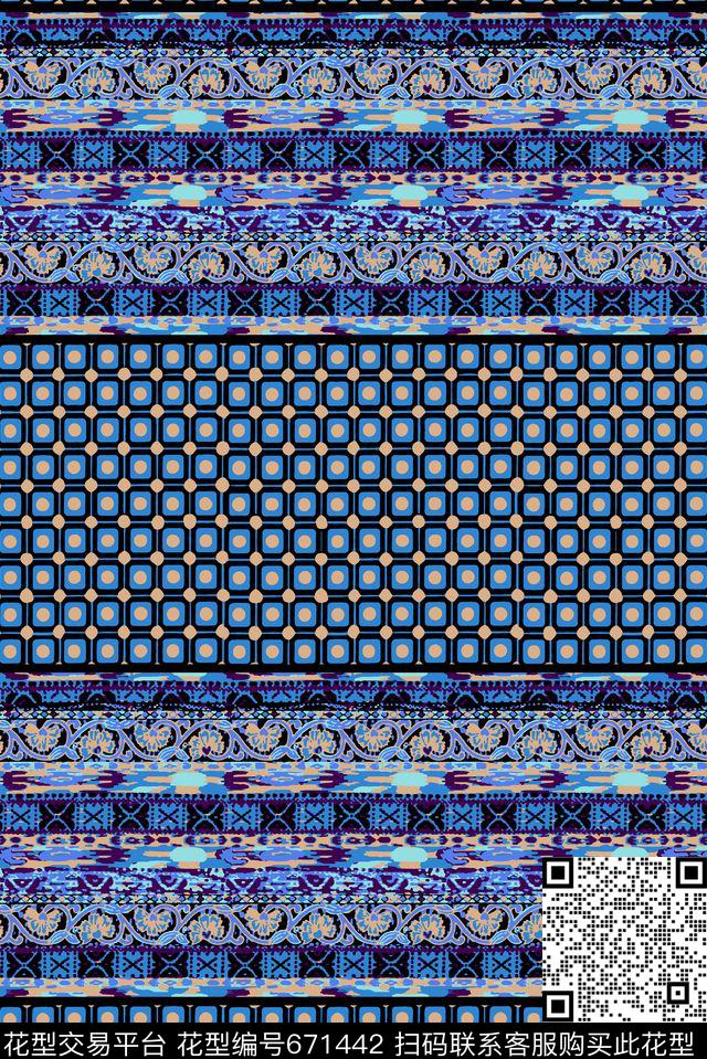 民族风几何家纺传统印花华亿平台下载（图片编号: 671442） - 瓦栏（Walan）