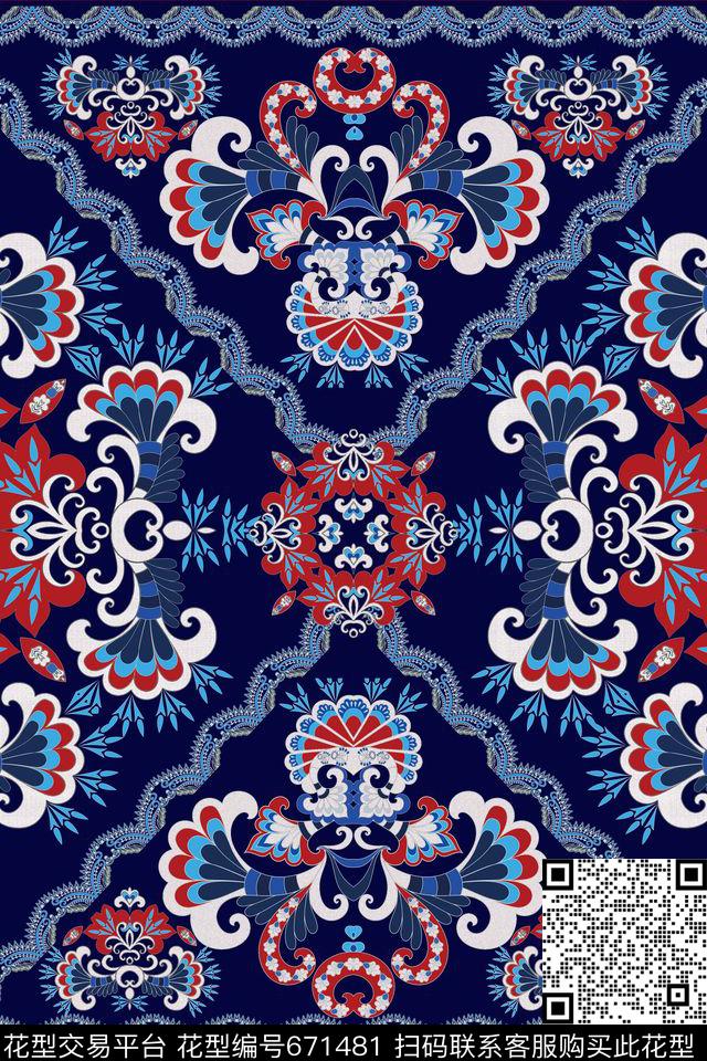 部落宫廷风波西米亚传统印花华亿平台下载（图片编号: 671481） - 瓦栏（Walan）