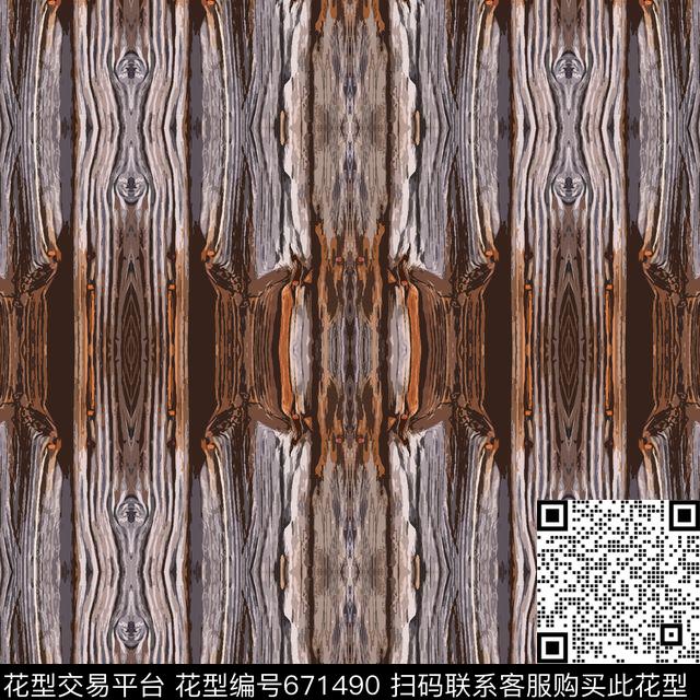时尚木纹大方数码印花华亿平台下载（图片编号: 671490） - 瓦栏（Walan）