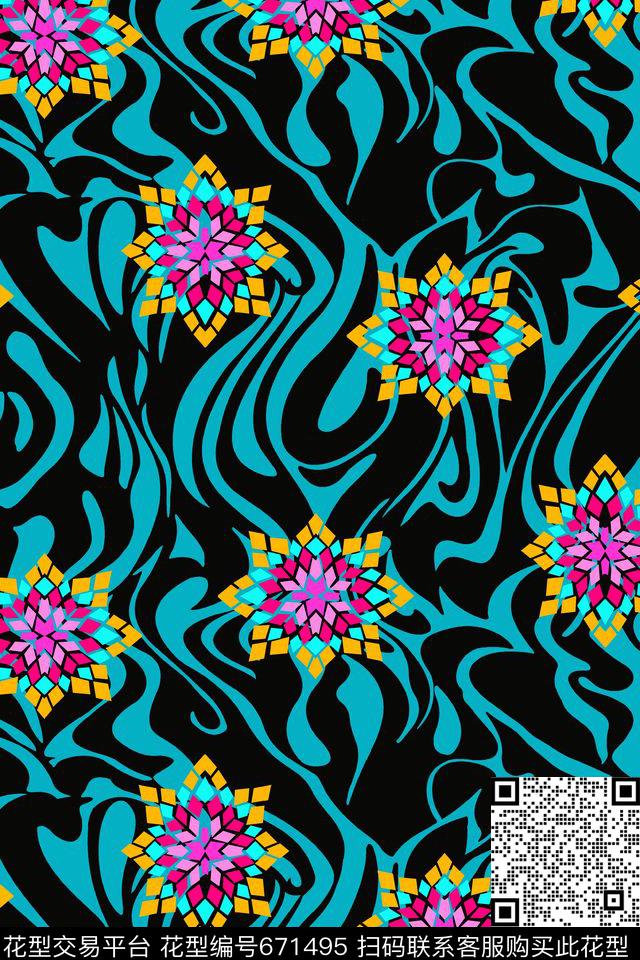 条纹不规则几何圆形传统印花华亿平台下载（图片编号: 671495） - 瓦栏（Walan）