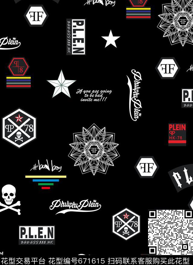 大牌欧美骷髅头数码印花华亿平台下载（图片编号: 671615） - 瓦栏（Walan）
