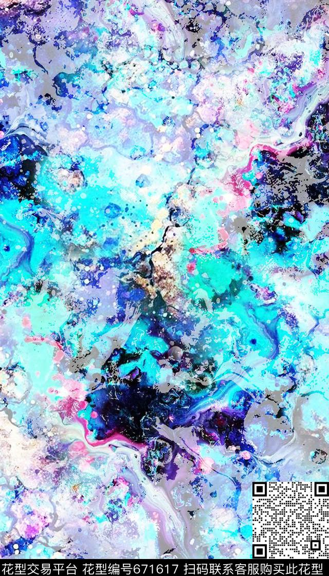 抽象油画男装数码印花华亿平台下载（图片编号: 671617） - 瓦栏（Walan）