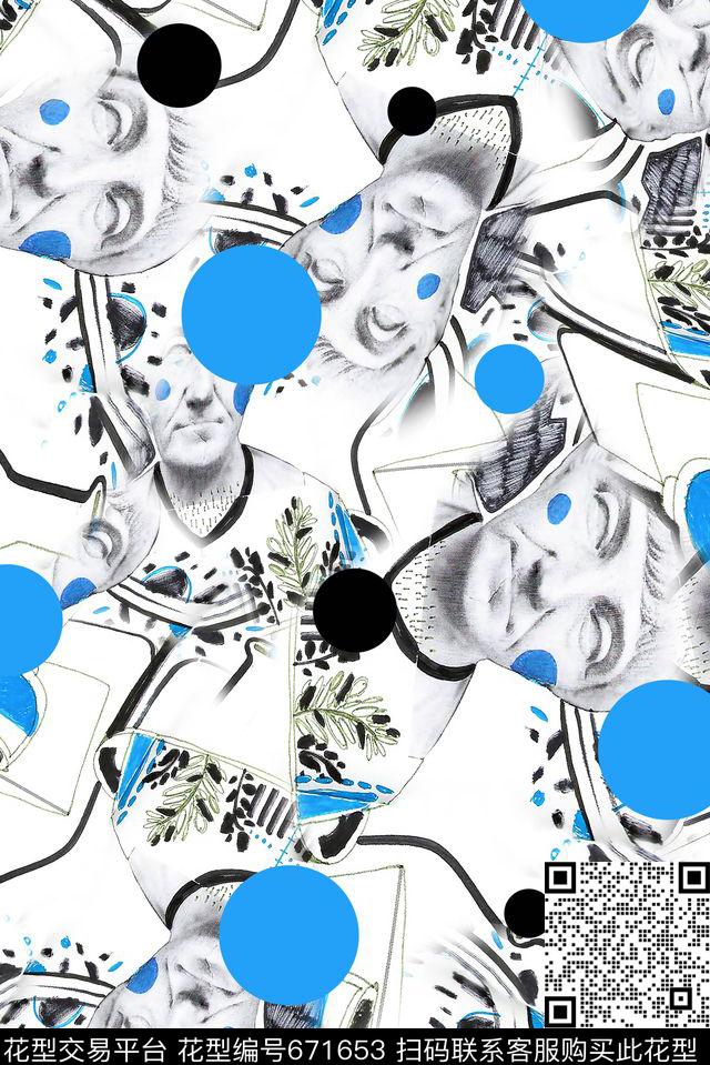 插画波点童装数码印花华亿平台下载（图片编号: 671653） - 瓦栏（Walan）