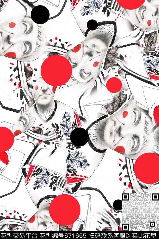 插画波点童装数码印花华亿平台下载（图片编号: 671655） - 瓦栏（Walan）