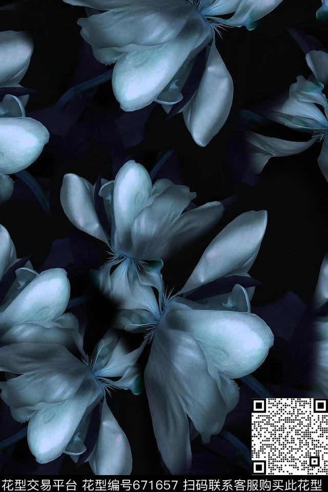 花卉女装数码印花华亿平台下载（图片编号: 671657） - 瓦栏（Walan）