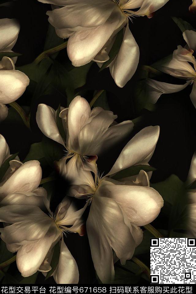 花卉女装数码印花华亿平台下载（图片编号: 671658） - 瓦栏（Walan）