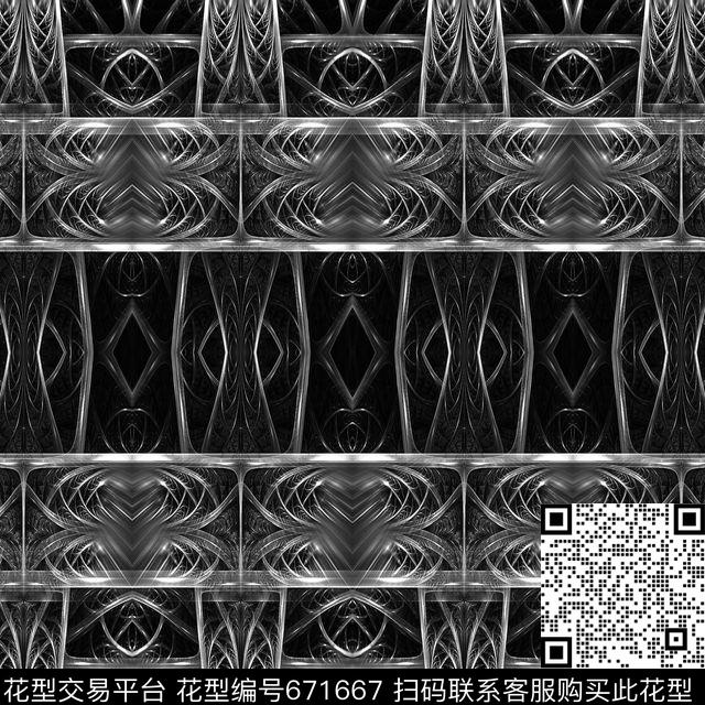 抽象金属男装数码印花华亿平台下载（图片编号: 671667） - 瓦栏（Walan）