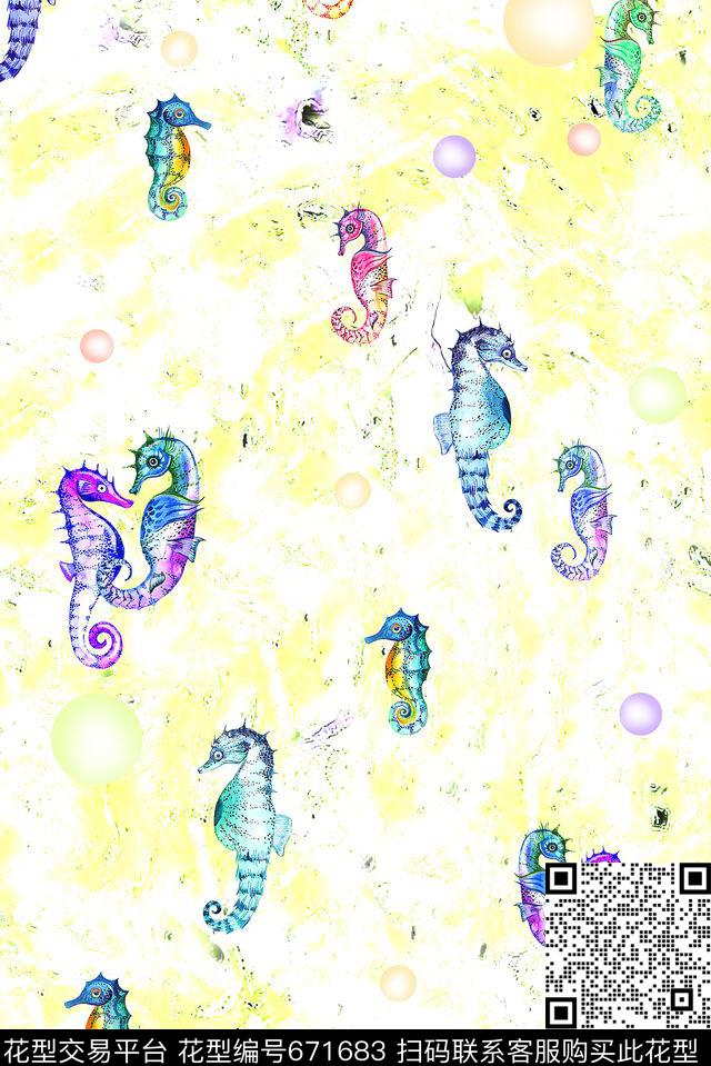 童装抽象卡通数码印花华亿平台下载（图片编号: 671683） - 瓦栏（Walan）