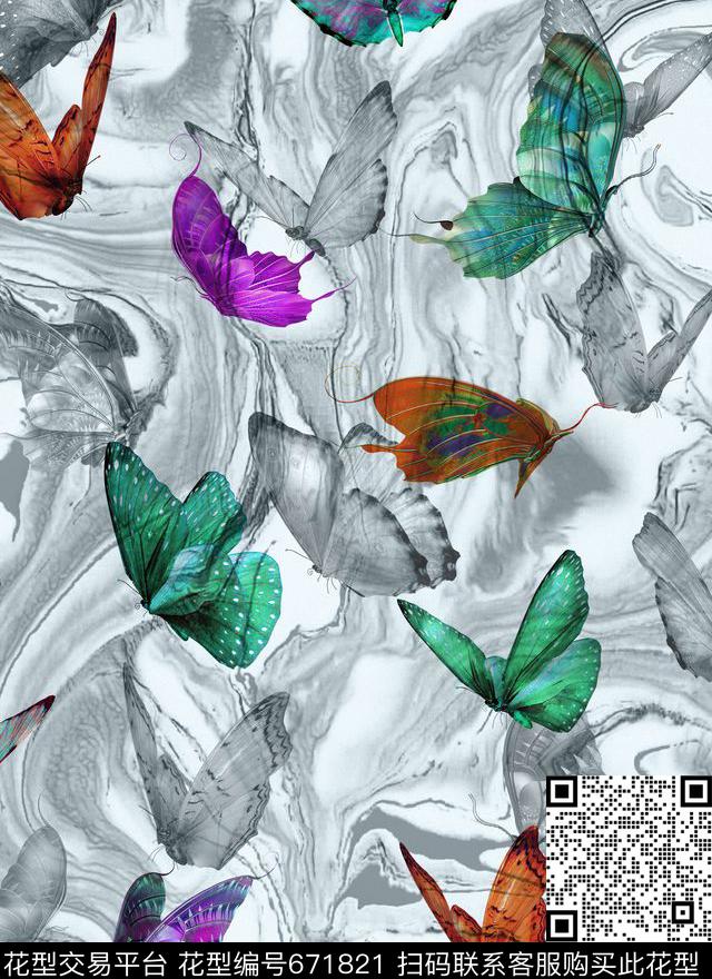 Fei-动物世界Fei-抽象派水彩数码印花华亿平台下载（图片编号: 671821） - 瓦栏（Walan）