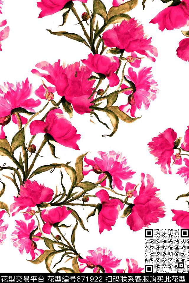 花卉女装春夏数码印花华亿平台下载（图片编号: 671922） - 瓦栏（Walan）