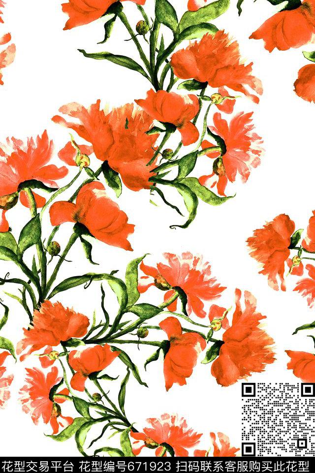 花卉女装春夏数码印花华亿平台下载（图片编号: 671923） - 瓦栏（Walan）