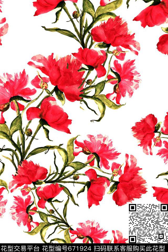 花卉女装春夏数码印花华亿平台下载（图片编号: 671924） - 瓦栏（Walan）