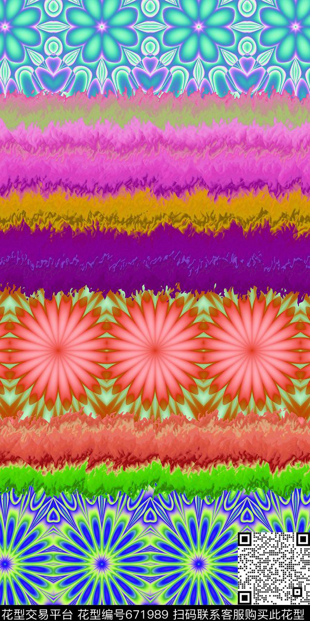 民族风泳装部落数码印花华亿平台下载（图片编号: 671989） - 瓦栏（Walan）