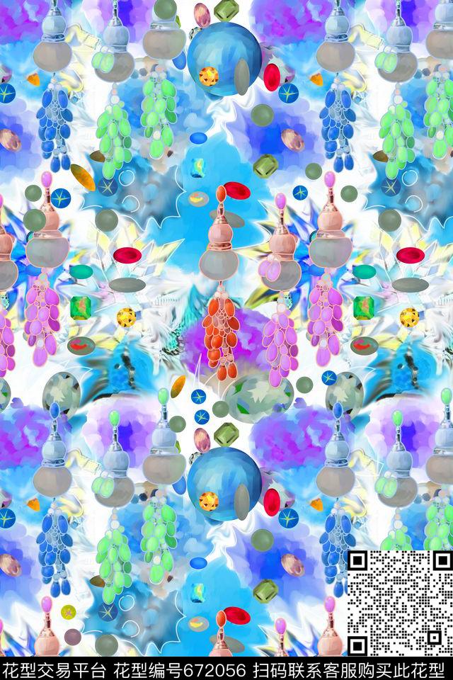 珠宝宝石坠饰数码印花华亿平台下载（图片编号: 672056） - 瓦栏（Walan）