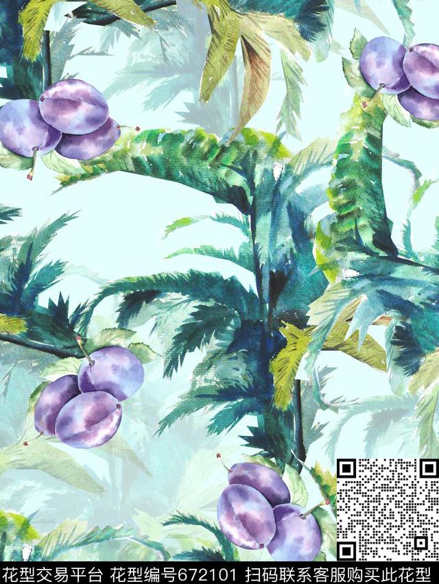 花卉热带秘密3.0【热带风情】数码印花华亿平台下载（图片编号: 672101） - 瓦栏（Walan）