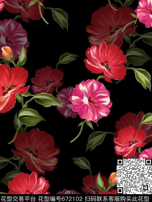 植物叶子秘密3.0【植物花卉】数码印花华亿平台下载（图片编号: 672102） - 瓦栏（Walan）