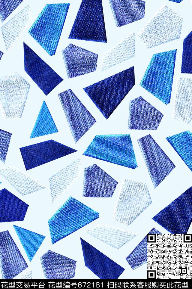 刺绣几何民族风数码印花华亿平台下载（图片编号: 672181） - 瓦栏（Walan）