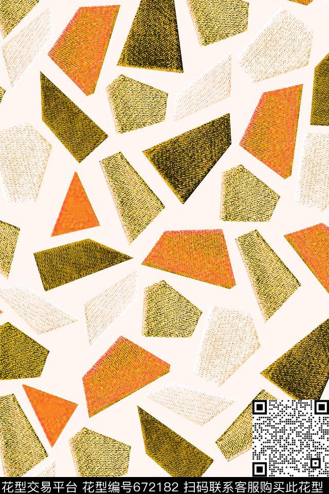 刺绣几何民族风数码印花华亿平台下载（图片编号: 672182） - 瓦栏（Walan）