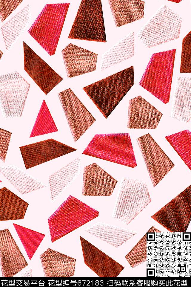 刺绣几何民族风数码印花华亿平台下载（图片编号: 672183） - 瓦栏（Walan）