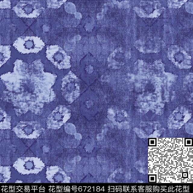 牛仔蓝仿牛仔流行数码印花华亿平台下载（图片编号: 672184） - 瓦栏（Walan）