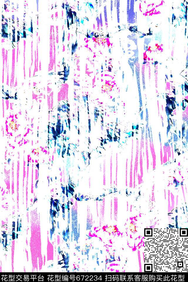 抽象像素点几何数码印花华亿平台下载（图片编号: 672234） - 瓦栏（Walan）