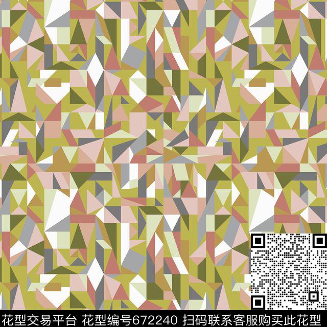 马赛克不规则几何三角形数码印花华亿平台下载（图片编号: 672240） - 瓦栏（Walan）