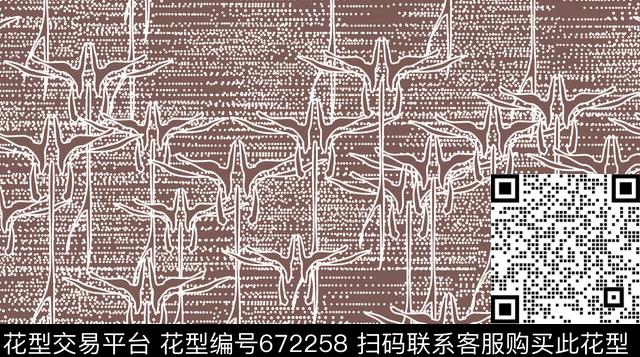 黑白单色黑底数码印花华亿平台下载（图片编号: 672258） - 瓦栏（Walan）