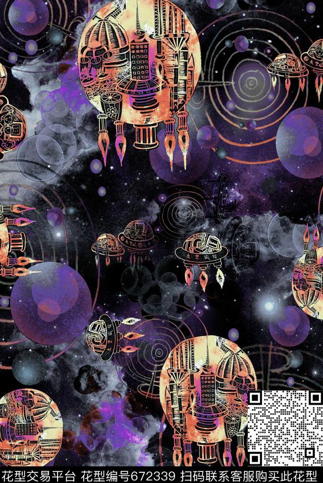 抽象几何肌理数码印花华亿平台下载（图片编号: 672339） - 瓦栏（Walan）