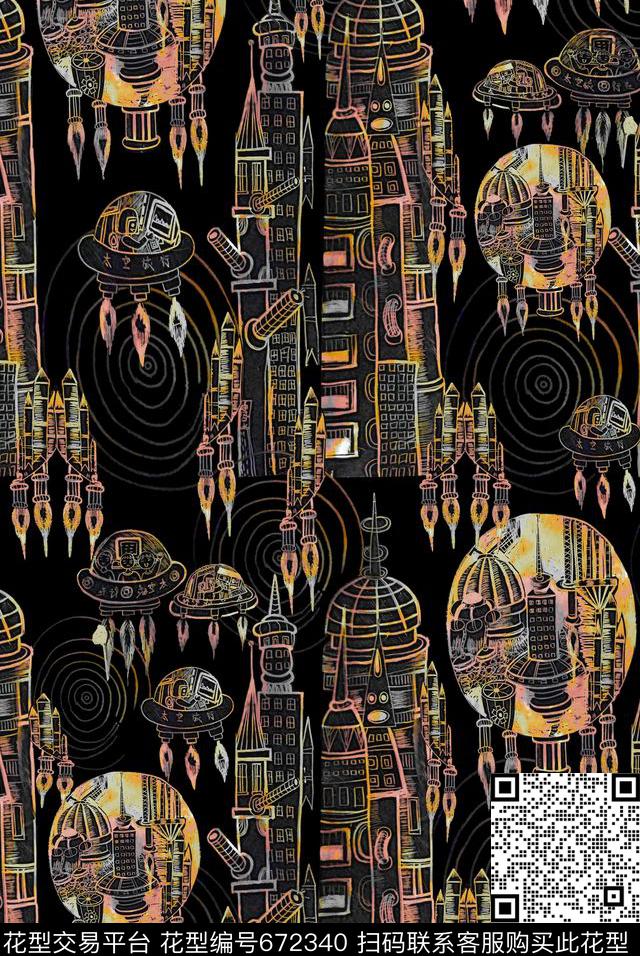 女装男装印花抽象数码印花华亿平台下载（图片编号: 672340） - 瓦栏（Walan）