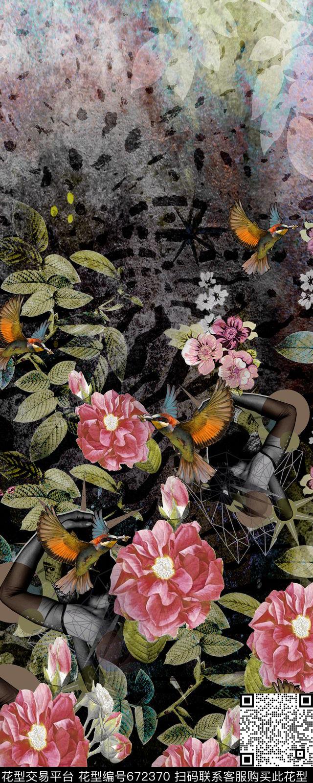 定位华亿平台欧式飞鸟数码印花华亿平台下载（图片编号: 672370） - 瓦栏（Walan）