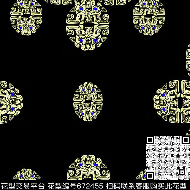 图腾宫廷风民族风传统印花华亿平台下载（图片编号: 672455） - 瓦栏（Walan）