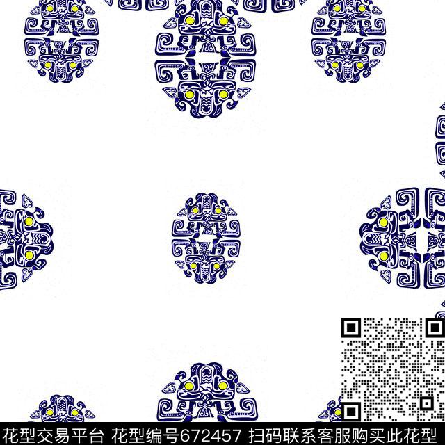 图腾宫廷风民族风传统印花华亿平台下载（图片编号: 672457） - 瓦栏（Walan）