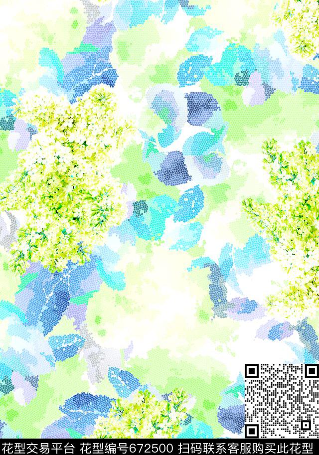 花卉丁香花写意数码印花华亿平台下载（图片编号: 672500） - 瓦栏（Walan）