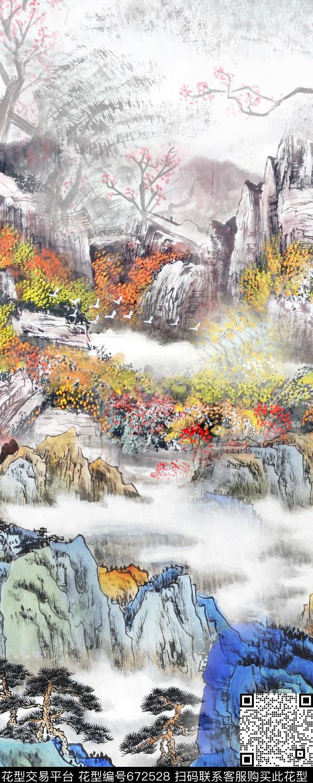 数码山脉森林数码印花华亿平台下载（图片编号: 672528） - 瓦栏（Walan）