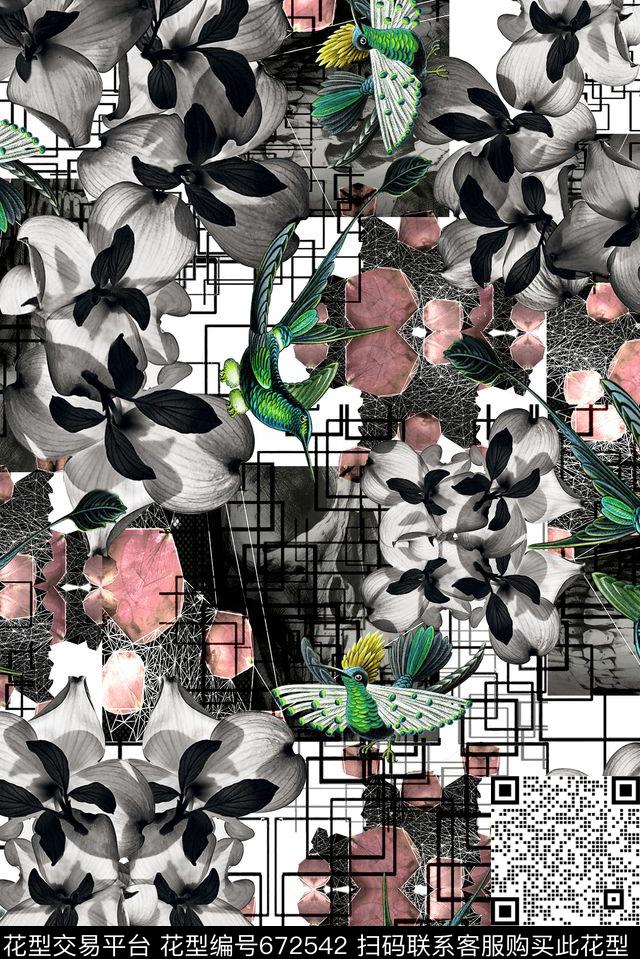 欧式飞鸟民族风数码印花华亿平台下载（图片编号: 672542） - 瓦栏（Walan）