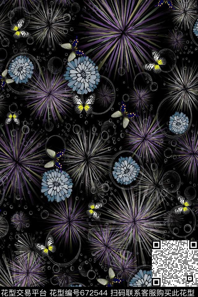 花朵花卉欧式数码印花华亿平台下载（图片编号: 672544） - 瓦栏（Walan）