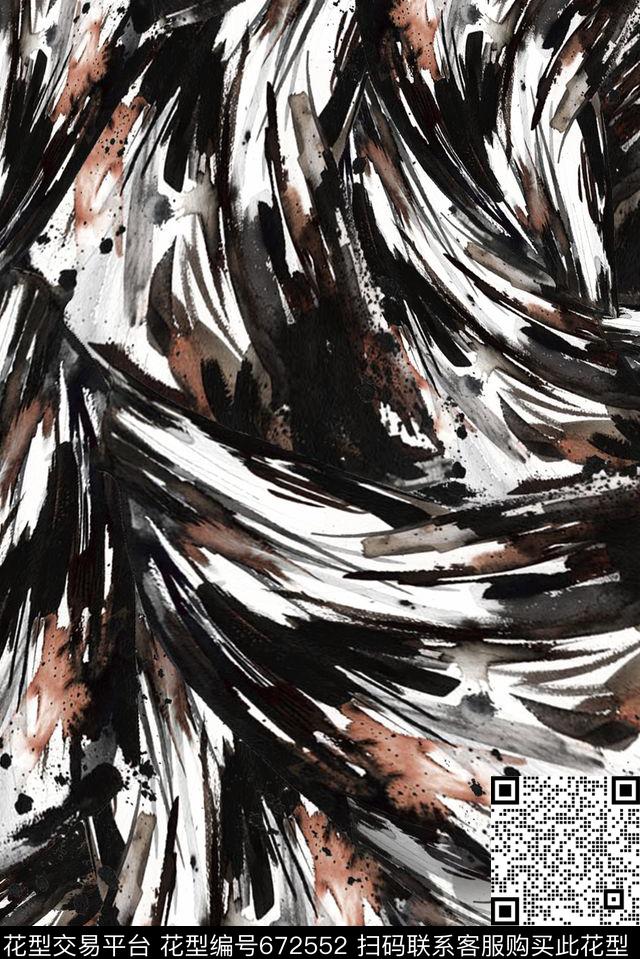 几何抽象男装数码印花华亿平台下载（图片编号: 672552） - 瓦栏（Walan）