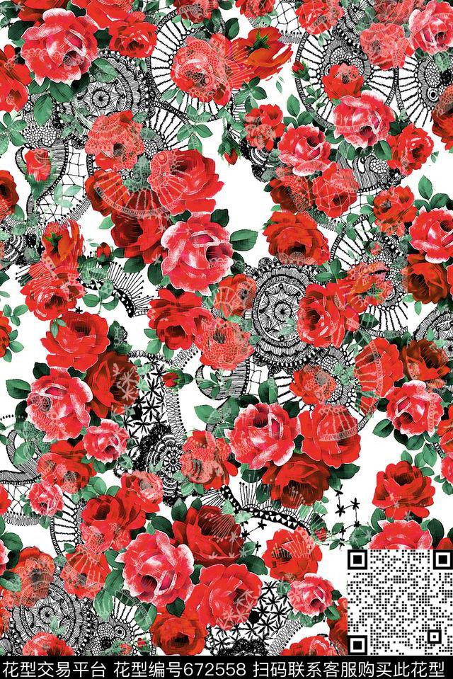 小碎花花卉花朵数码印花华亿平台下载（图片编号: 672558） - 瓦栏（Walan）