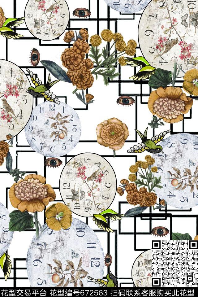 民族风花卉花朵数码印花华亿平台下载（图片编号: 672563） - 瓦栏（Walan）