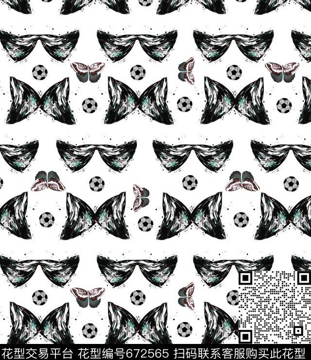 欧式复古几何蝴蝶数码印花华亿平台下载（图片编号: 672565） - 瓦栏（Walan）