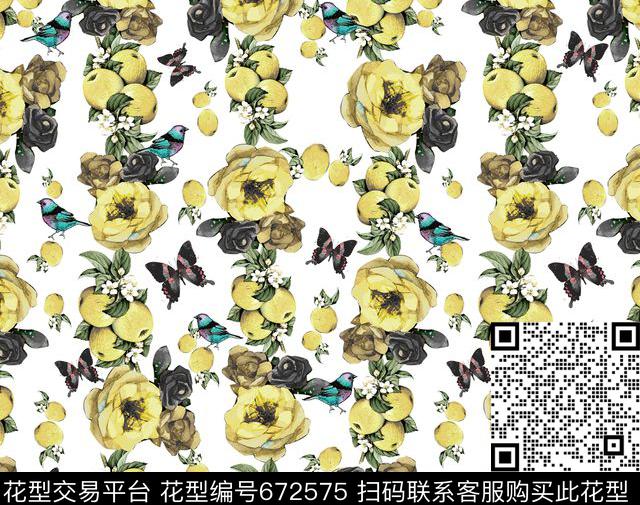 水果花朵花卉数码印花华亿平台下载（图片编号: 672575） - 瓦栏（Walan）