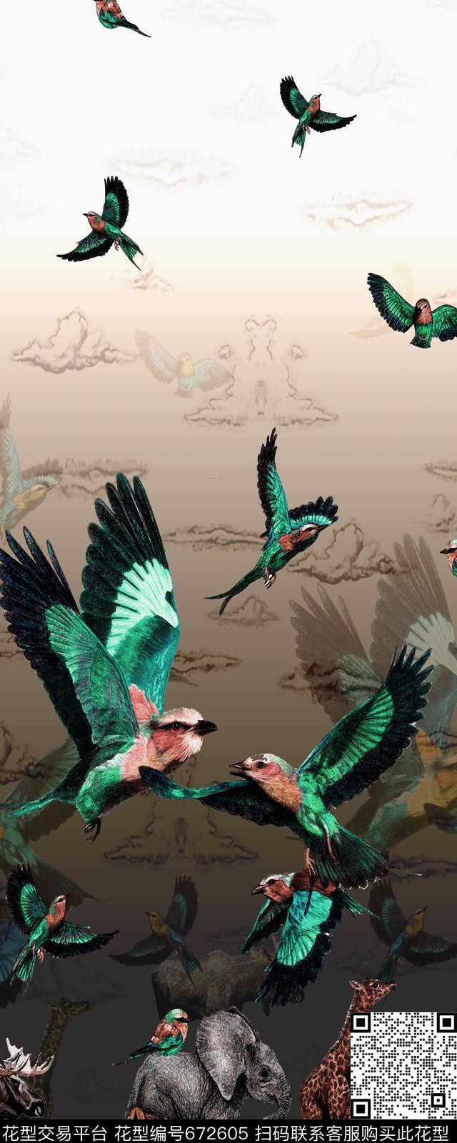 定位华亿平台动物走兽数码印花华亿平台下载（图片编号: 672605） - 瓦栏（Walan）