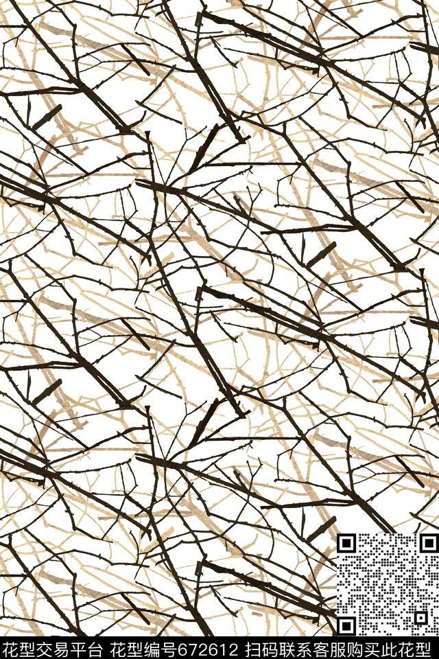 树枝枝干时尚大气图案传统印花华亿平台下载（图片编号: 672612） - 瓦栏（Walan）
