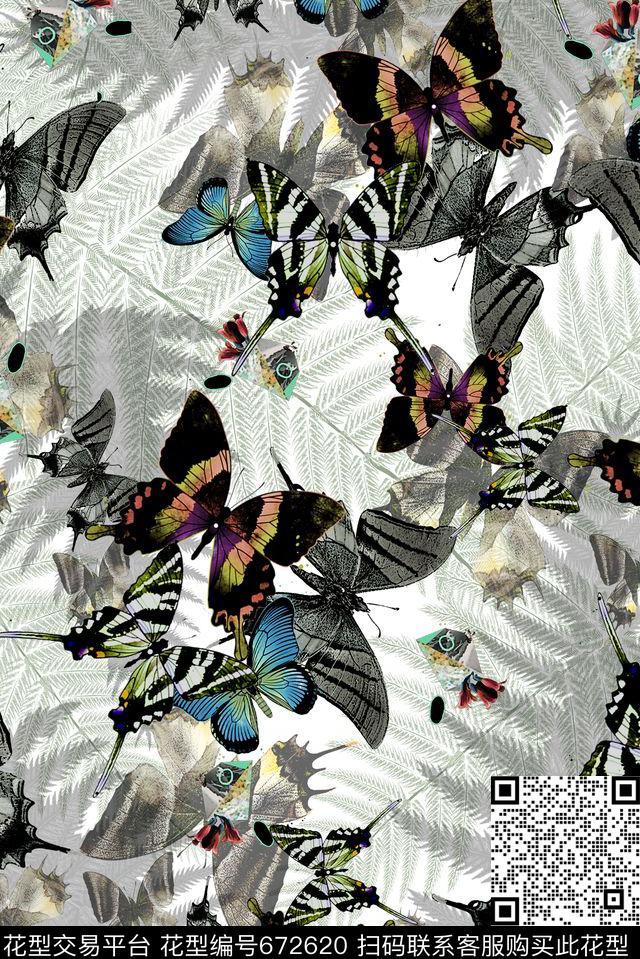 昆虫几何数码印花华亿平台下载（图片编号: 672620） - 瓦栏（Walan）