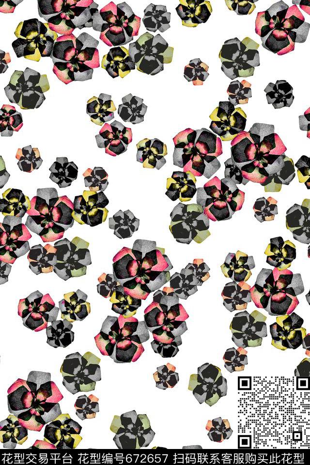 花卉花朵小碎花数码印花华亿平台下载（图片编号: 672657） - 瓦栏（Walan）
