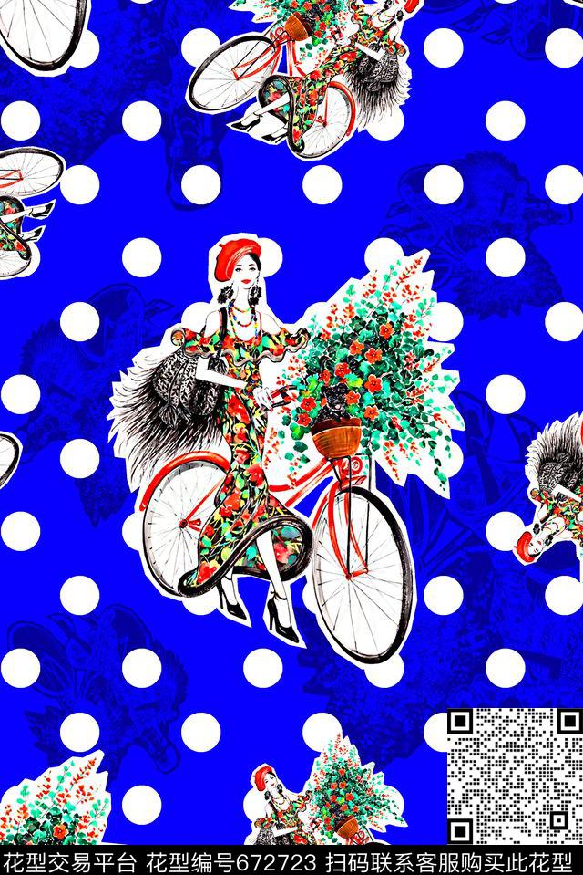 抽象手绘满版插画人物插画最新高清数码花卉数码印花华亿平台下载（图片编号: 672723） - 瓦栏（Walan）