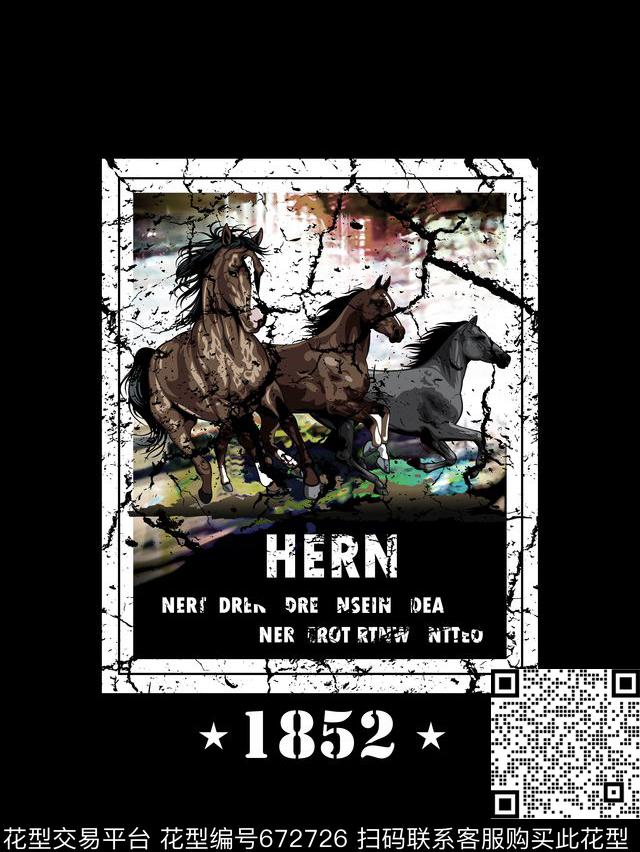 马裂纹男装T恤数码印花华亿平台下载（图片编号: 672726） - 瓦栏（Walan）