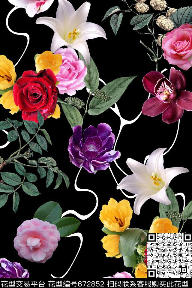 3D花卉花卉3d数码印花华亿平台下载（图片编号: 672852） - 瓦栏（Walan）